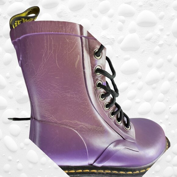 Dr. Martens DRENCH Wellington Wellies - Purple Rubber Boots – Size 8 - Picture 5 of 12